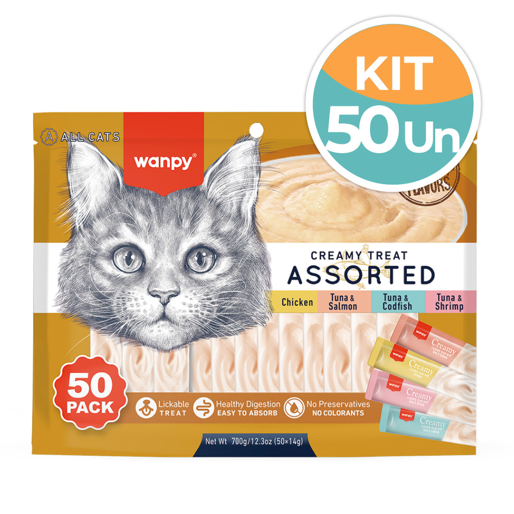 Imagem Petisco Wanpy Creamy Sortido Gatos 50x14g