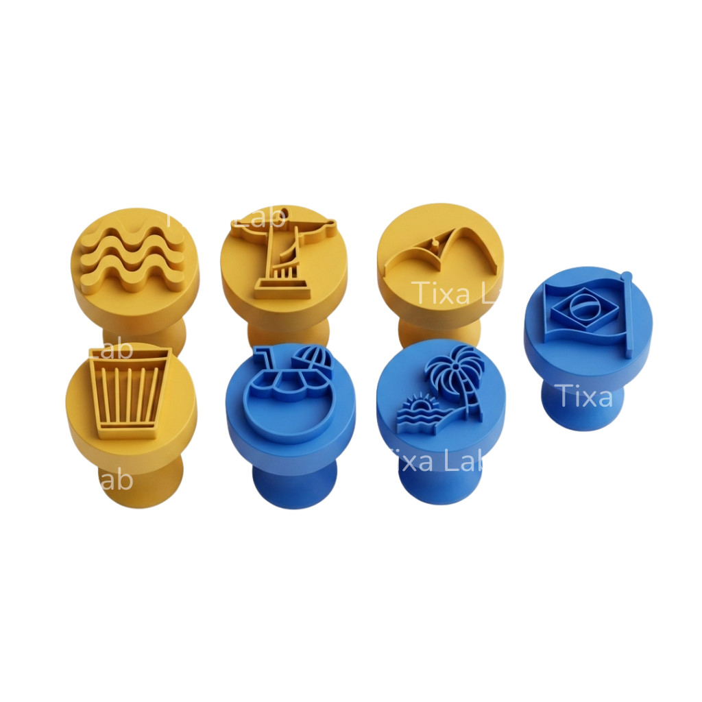 Kit 6 Carimbos Marcadores Brigadeiro e Doces - Tardezinha Verão Brasileiridades Rio de Janeiro Copa Cristo Redentor