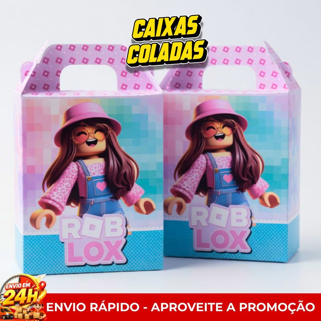 Caixa Maleta ROBLOX MENINA Montada Personalizados Lembrancinhas Caixinhas Festa Aniversario Decoracao Infantil
