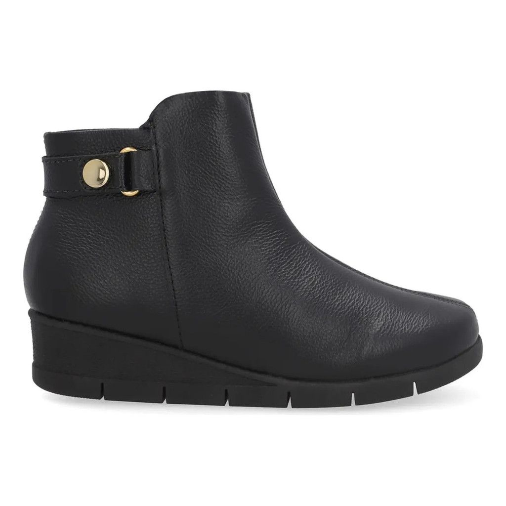 Bota Feminina Usaflex Anabela Couro Legítimo Original Top