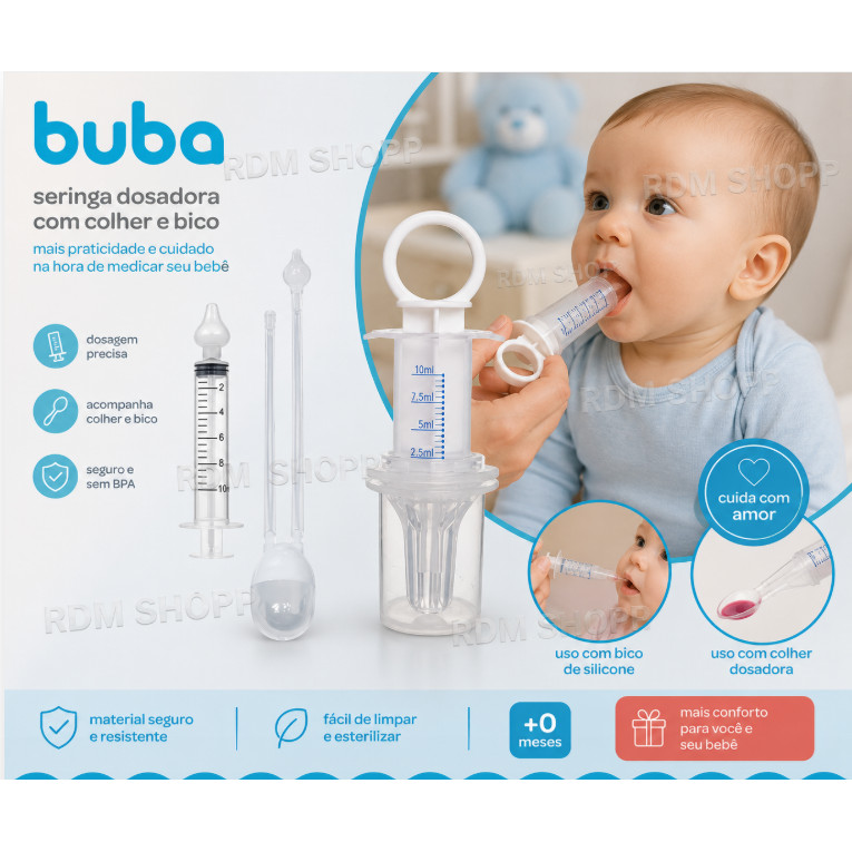 Kit Aspirador Nasal + Dosador De Remédio Infantil Buba