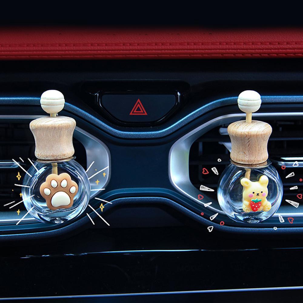 TKEY Frasco De Perfume Para Carro Saída De Ar Clipe Condicionado Pendurado Garrafa De Vidro Ornamento Automático Difusor