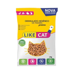 Granulado Higiênico de Madeira Like Cat 2Kg