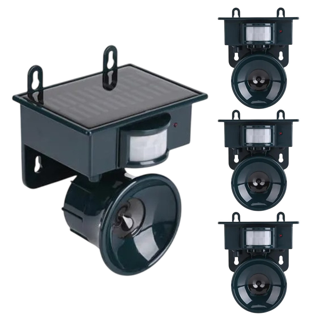 Repelente Solar Ultrassonico Kit 3 Uni Sensor Presença Animais Afasta Ratos Aves Pombos Jardim Fazenda Proteção