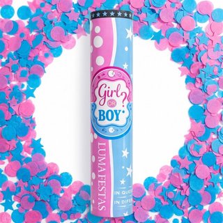 Lança Confete Chá Revelação Menino Ou Menina Festa Azul Rosa