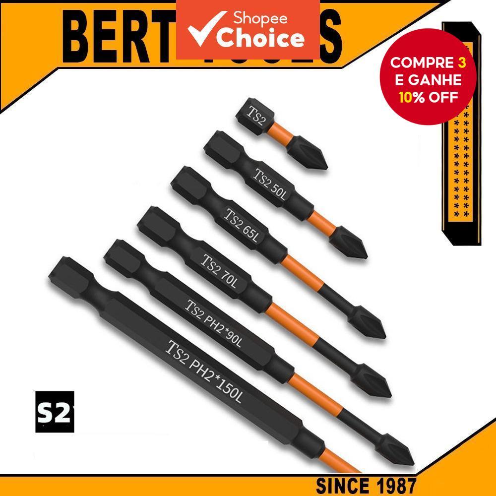 Conjunto De Chave De Fenda PH2 Cabeça De Lote Magnético Impacto Cruz Forte Dureza Alta 25/50/65/70/90/150mm