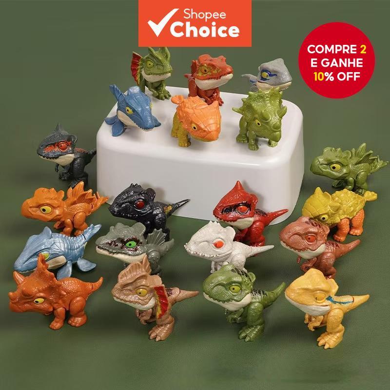 Brinquedo Dino Animal Fofo-T-Rex Triceratops Dedo-Morder Criativo Viral Brinquedos Infantis Aniversário