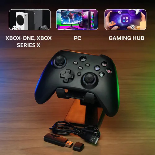 Controle Compatível Xbox One Séries Pc Led Sem Fio KNUP KP-GM035 Preto — imagem 2 de 2