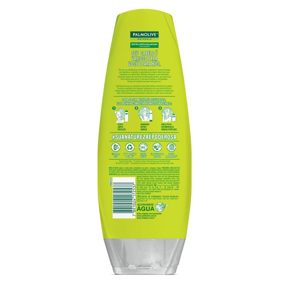 Detalhes do Condicionador Palmolive Naturals Neutro Sem Sal com 350ml