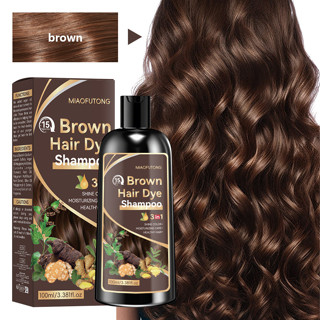 Gengibre He Shou Wu Ginseng 3 Em 1 Shampoo Castanha Marrom Preto Cobrindo Tingimento De Cabelo Branco E Controle De Óleo em Oferta na Shopee