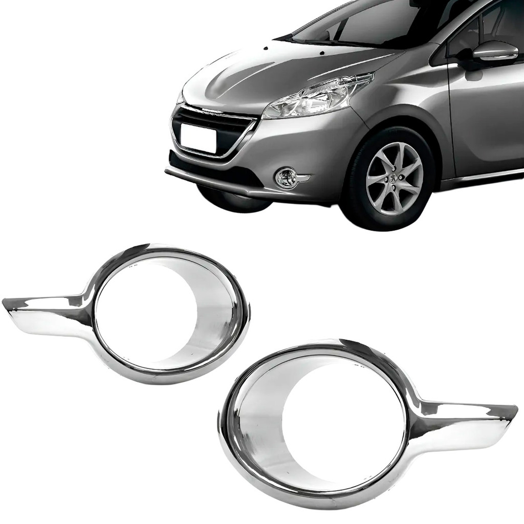 Grade Moldura Milha Peugeot 208 2014 2015 2016 Com Furo
