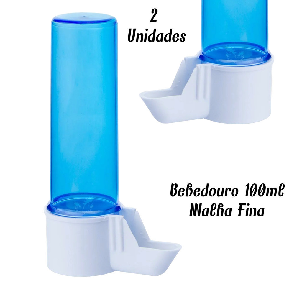 2 unidades Bebedouro Plastico Italiano p/ Passaros 100ML Malha Fina em Oferta na Shopee