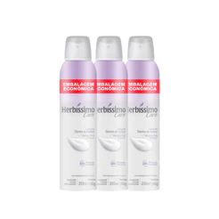 Kit Desodorante Aerossol Antitranspirante Herbissimo Care Lavanda 250ml - Embalagem Econômica (3 unidades)