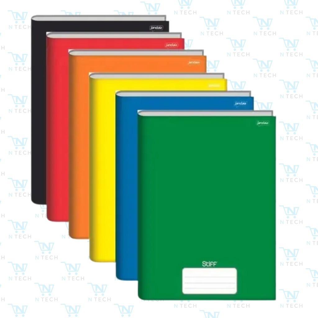 Kit 10 Cadernos GRANDES Jandaia Stiff 96 Folhas – Capa Dura Escolar CORES em Oferta na Shopee