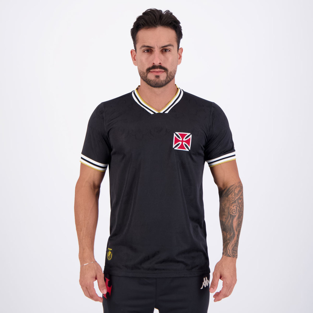 Camisa Vasco 1974 Jacquard Preta