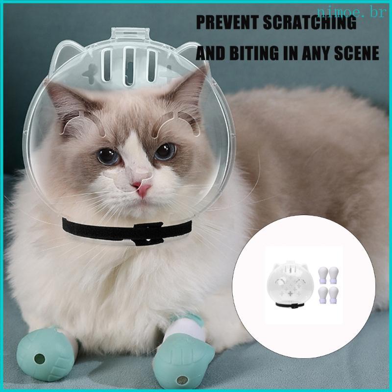 Nim Gatos Focinho Espaço Capacete Evita Lamber Ajuste E Capa Cabeça Para Animais Estimação Gr em Oferta na Shopee