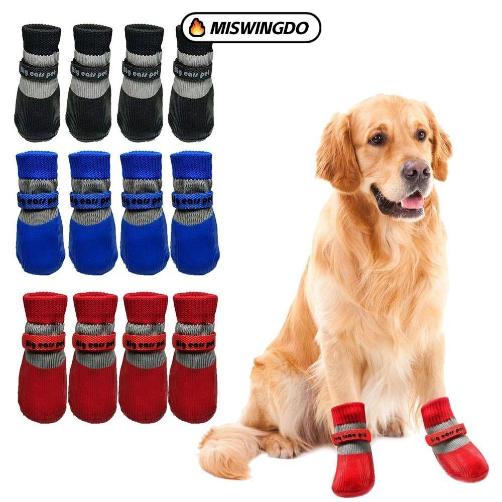 MISWINGDO De Sapatos Para Cães De Inverno, Botas impermeável Antiderrapantes Cachorros quente