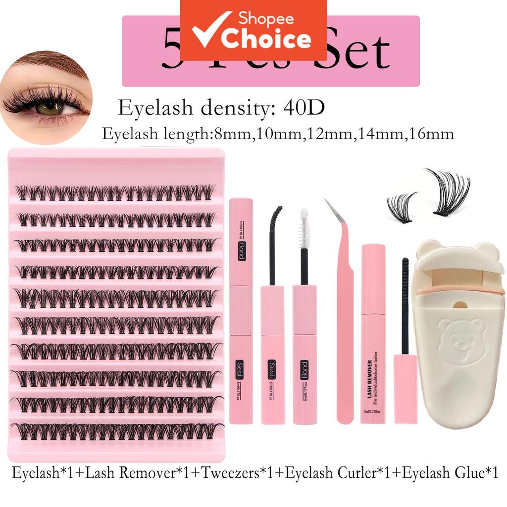 Kit Completo De Cílios DIY Para Iniciantes Aparência Natural Com Cola , Selo , Pinças E Ferramentas