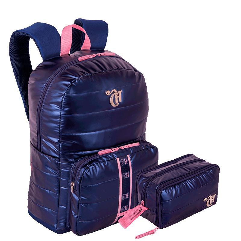 KIT MOCH, ESTOJO  CAPRICHO PUFFER - AZUL METALICO
