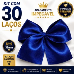 Kit 30 Laços Premium Quadrado para Embalagens, Festas e Presentes