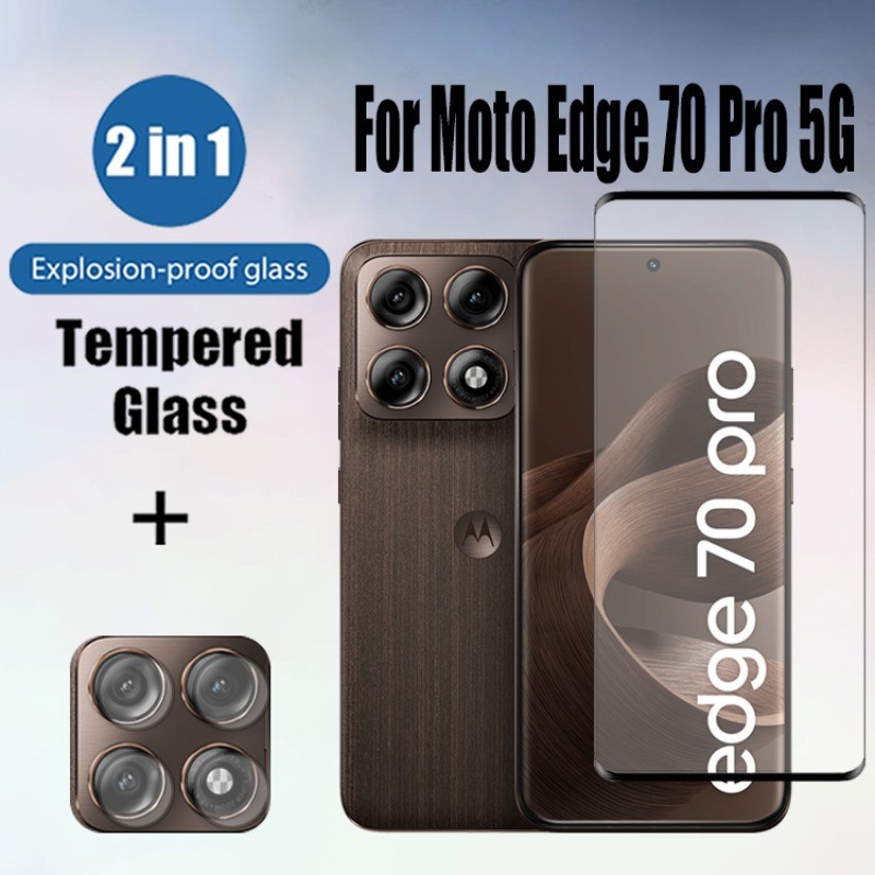Protetor De Tela De Vidro Temperado 2 Em 1 Para Motorola Moto edge 70 Pro Fusion