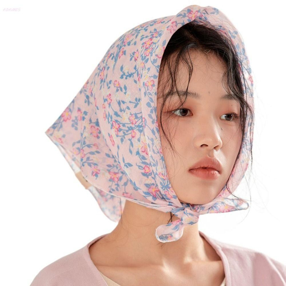 Lenço e gravata de seda estampados vintage para mulheres, acessório de cabelo elegante para senhoras.