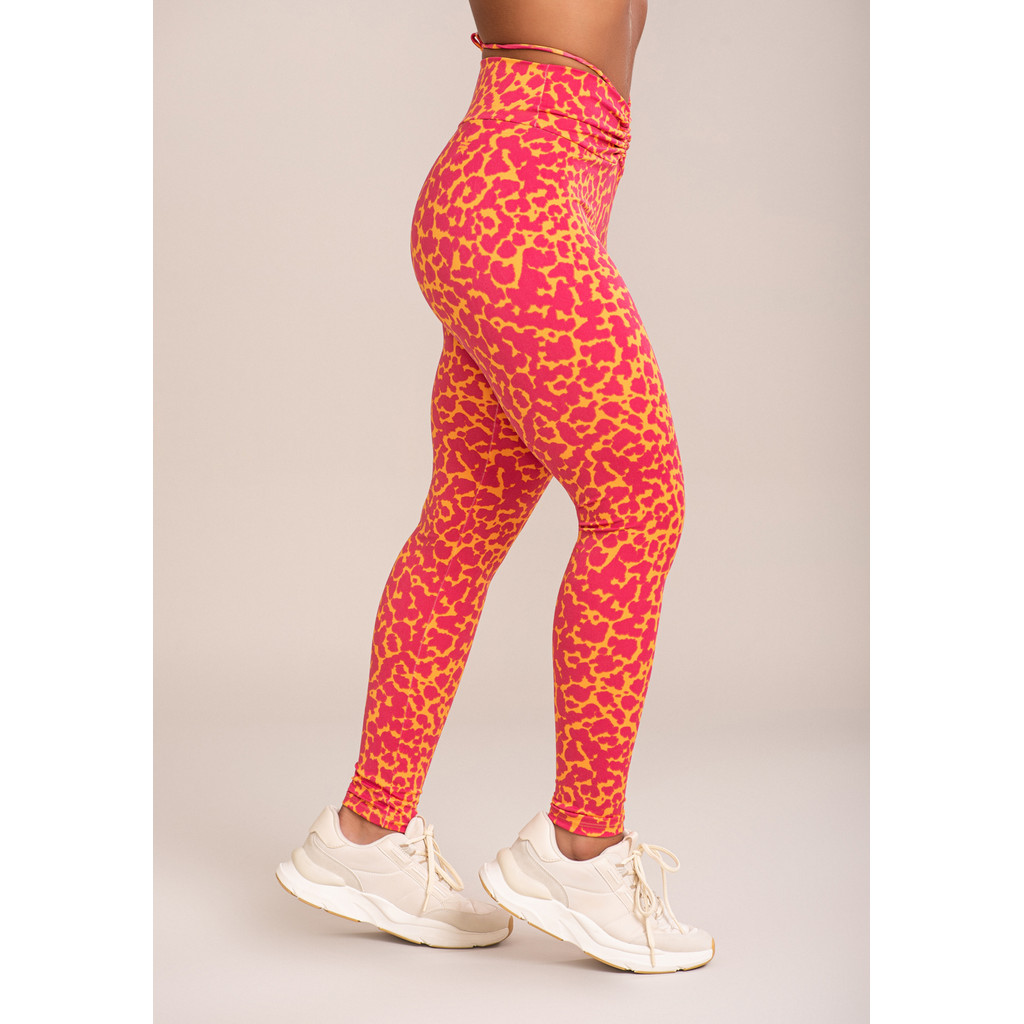 LEGGING FITNESS FEMININA EUPHORIA COM FRANZIDO E AMARRAÇÃO ESTAMPA DLK