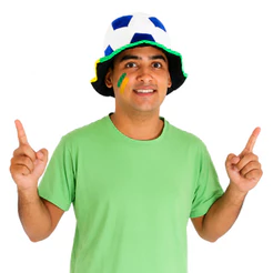 Chapéu Brasil Copa Do Mundo Formato Bola Verde E Amarelo
