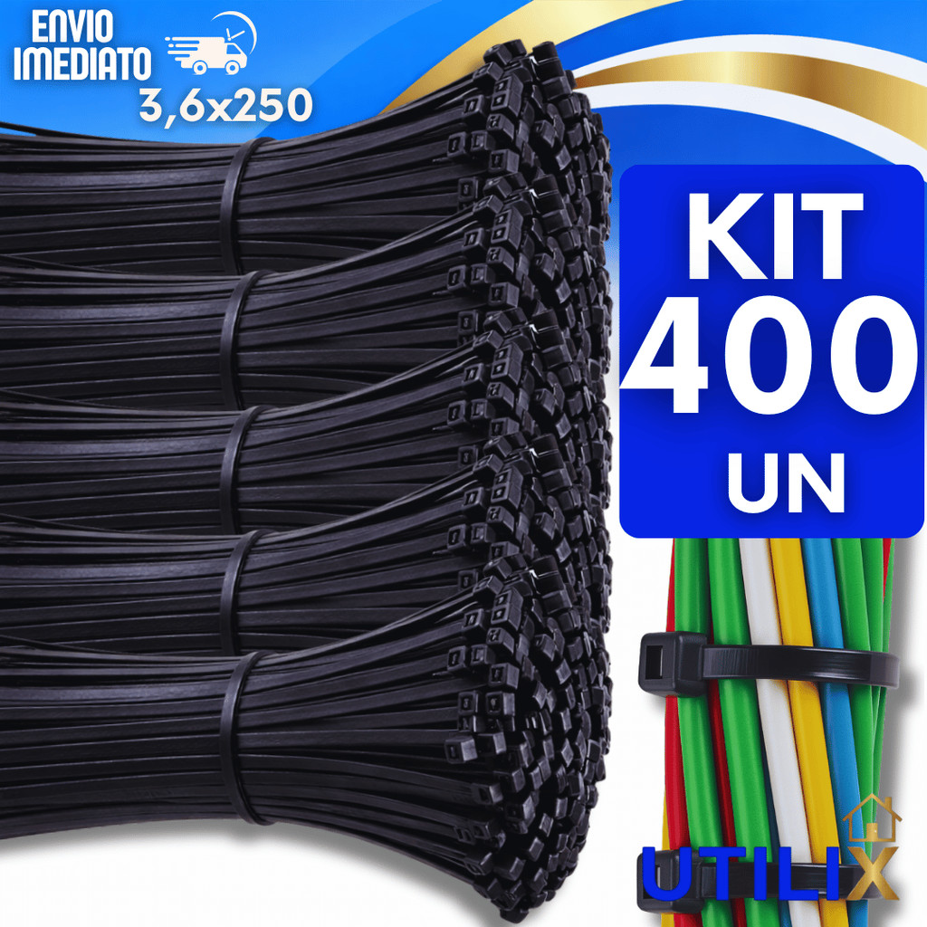 Jogo Abraçadeiras Cintas Nylon Hellerman Enforca Gato 3,6x250mm Domestico Profissional Utilidades