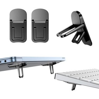 Conjunto de 2 peças Mini Suporte Dobrável para Laptop Suporte Portátil 2 Ângulos Ajustáveis Levantamento de Teclado de L