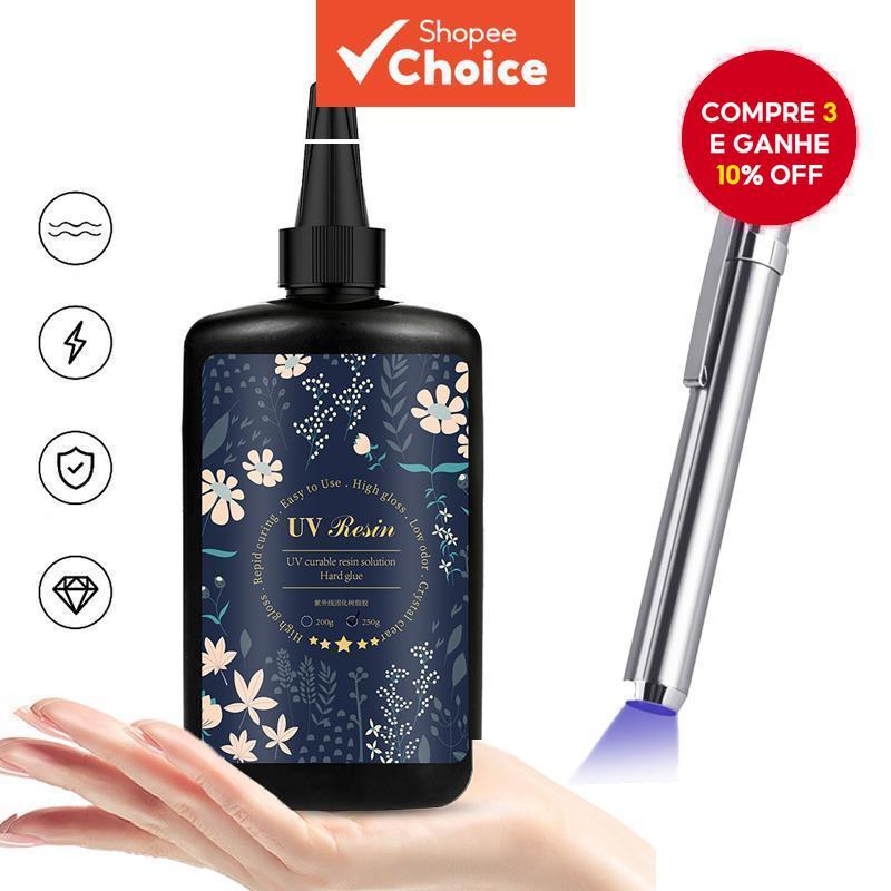 Cola Dura UV Inodora L 100g-Cristalina Para Reparo De Joias E Telefones DIY | Adesivo Alternativo E7000 T7000 B7000 em Oferta na Shopee