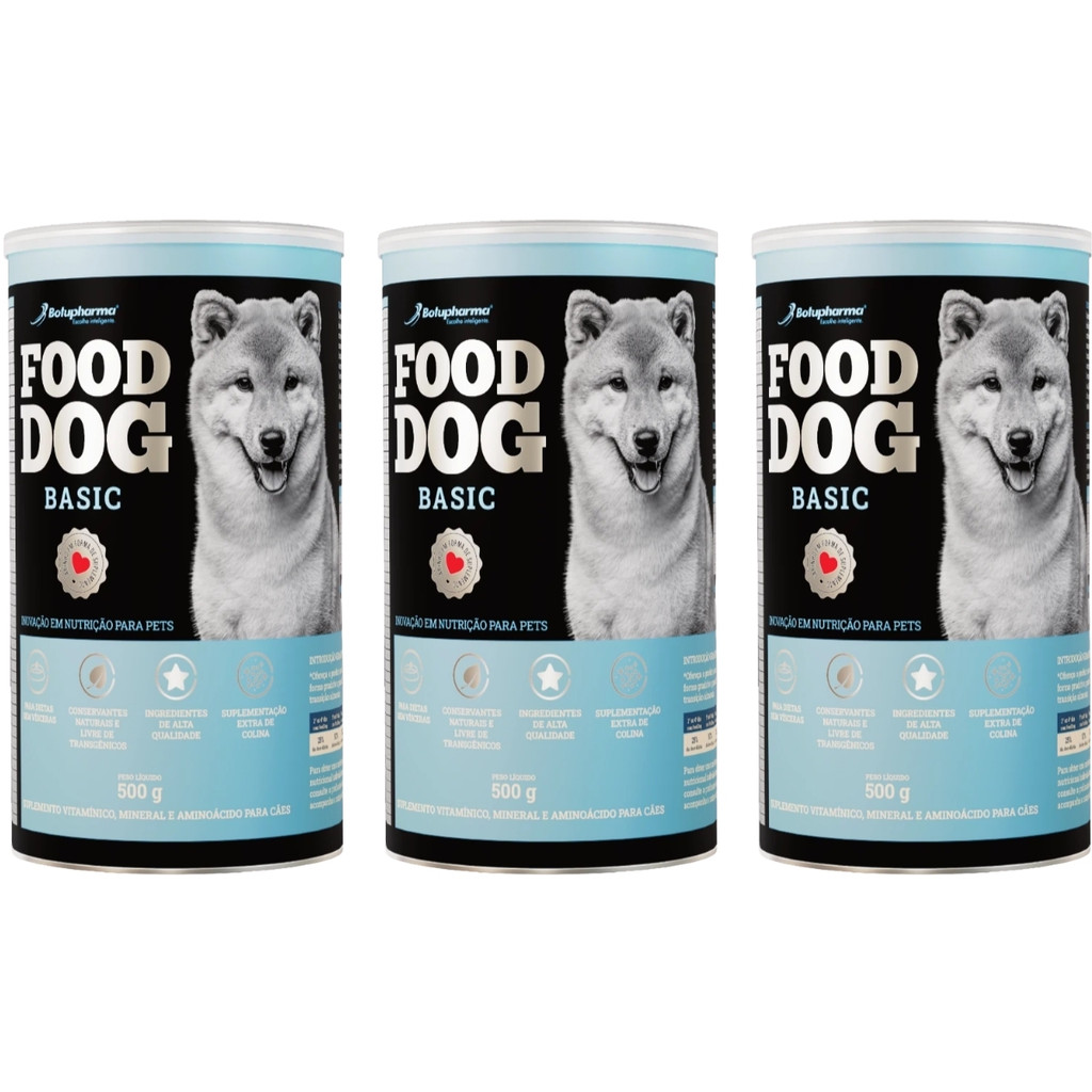 Food Dog Basic 500g - Botupharma - 4 Unidades