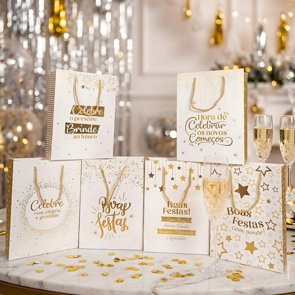 Sacola De Presente Celebração 37 X 28 X 12cm Boas Festas em Oferta na Shopee