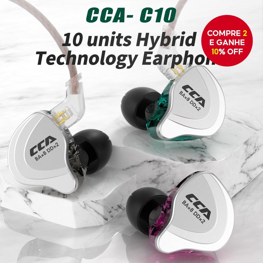 CCA C10 3.5mm Fones De Ouvido Com Fio 10 Unidades Anel Híbrido Ferro Em Movimento Alta Fidelidade Qualidade DIY Nível Fe