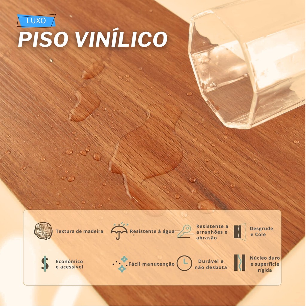 36PCS Piso Painel Revestimento Vinílico Adesivo Lavável Madeira 91,4x15,2cm Cobrindo 5㎡
