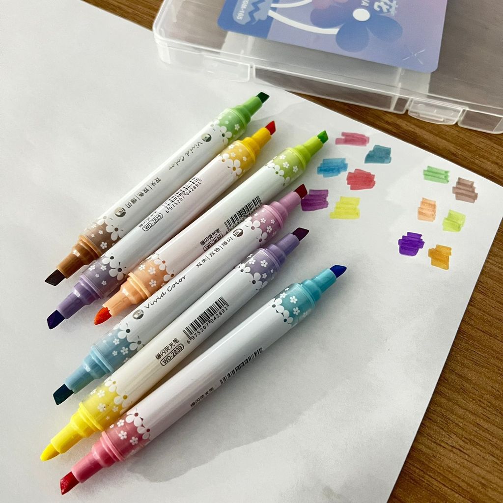 Kit Marca Texto 12 Cores Starlight – Ponta Dupla com 2 Cores Diferentes