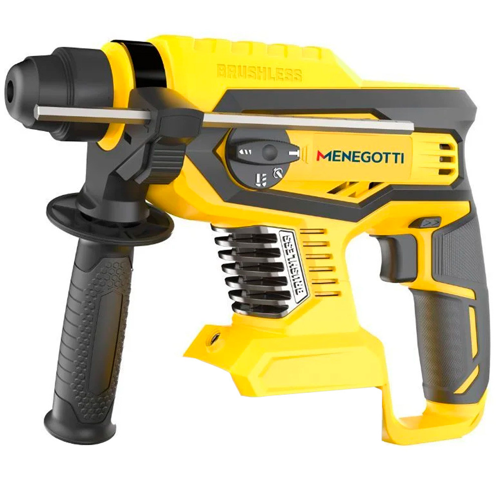 Martelete Perfurador Rompedor a Bateria 20V Menegotti Motor Brushless Encaixe SDS Plus Impacto 2.2J