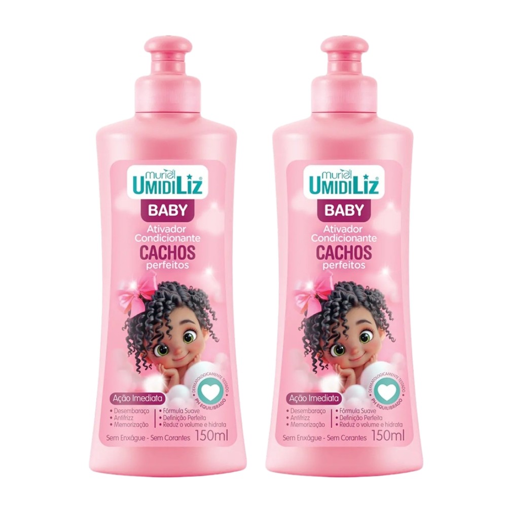 Kit 2 Ativador de Cachos Condicionante Umidiliz Baby Muriel 150ml