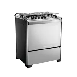 Fogão 5 Bocas a Gás Dako Magister Style com Tripla Chama e Forno 100L Inox Espelhado Bivolt