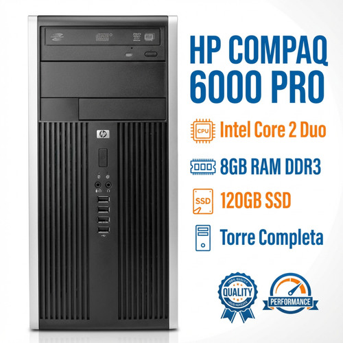Cpu HP Compaq 6000 Pro core Torre 8Gb 120GB SSD