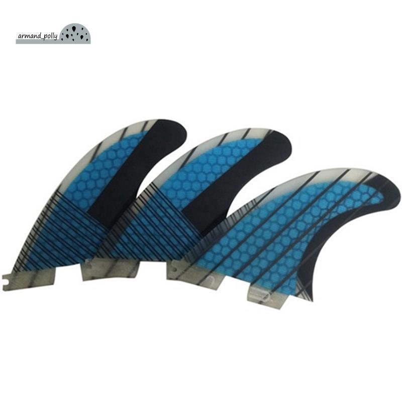 Barbatanas De Surf G5 , Acessório De Prancha De Três Peças , Leme De Favo De Mel Para Base FCS2 Azul
