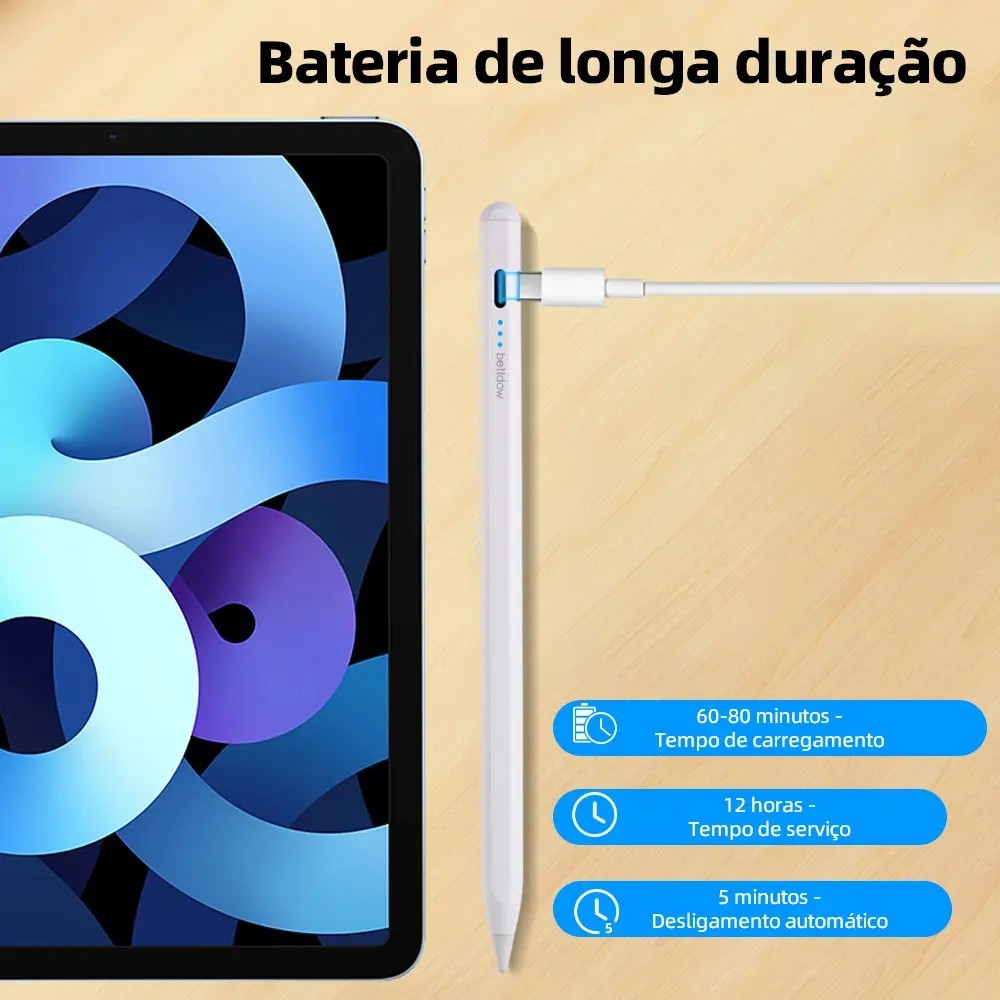 BETTDOW stylus, compatible with iPad Gen6-10, Air 4/5/6, Pro 11, 12.9-inch (2018-2025). Prevenindo toques acidentais · foto 2