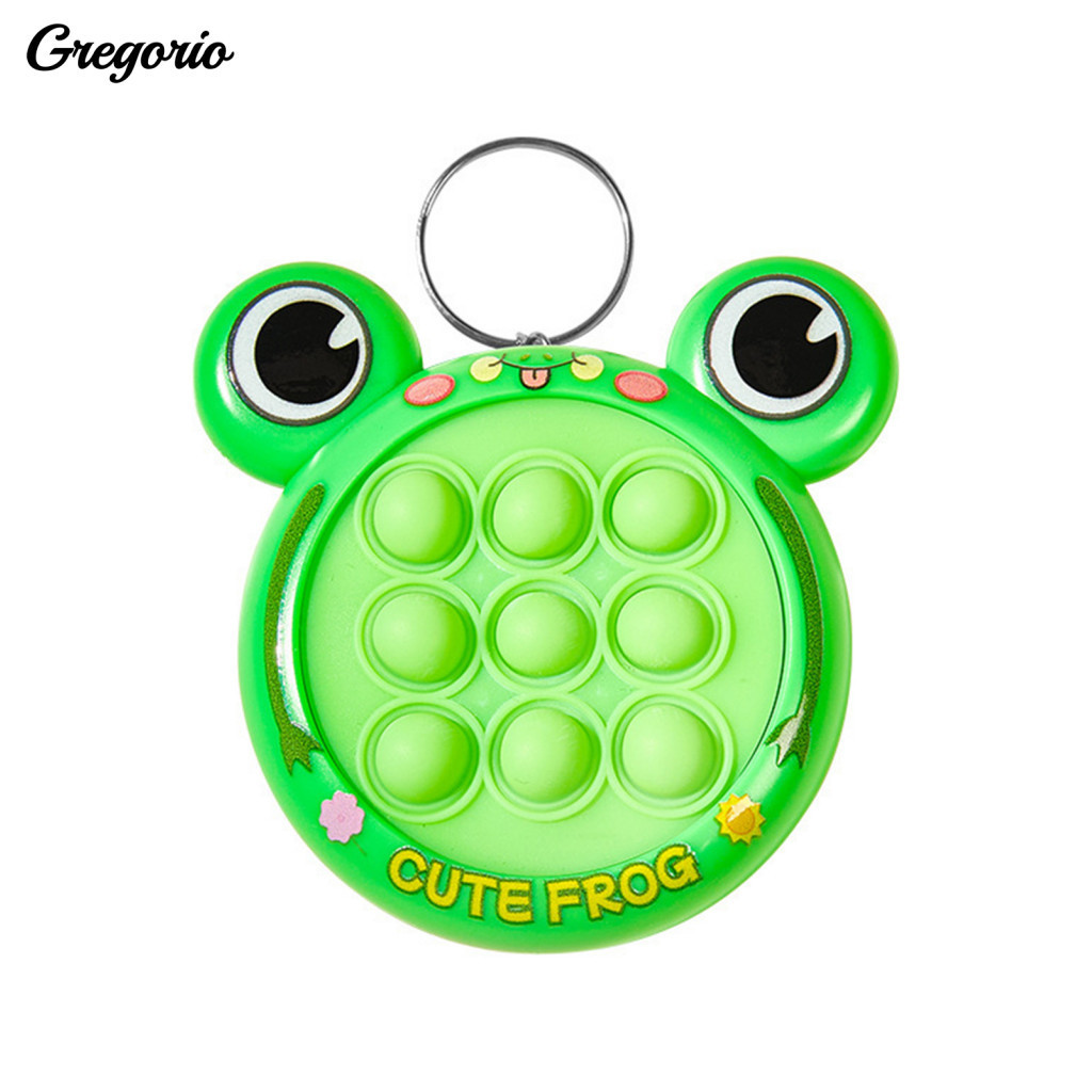 Portable Stress Toy Mini Push Bubble Game Console Keychain Relief Silicone Popping Fidget Squeeze Popper for Kids Adults