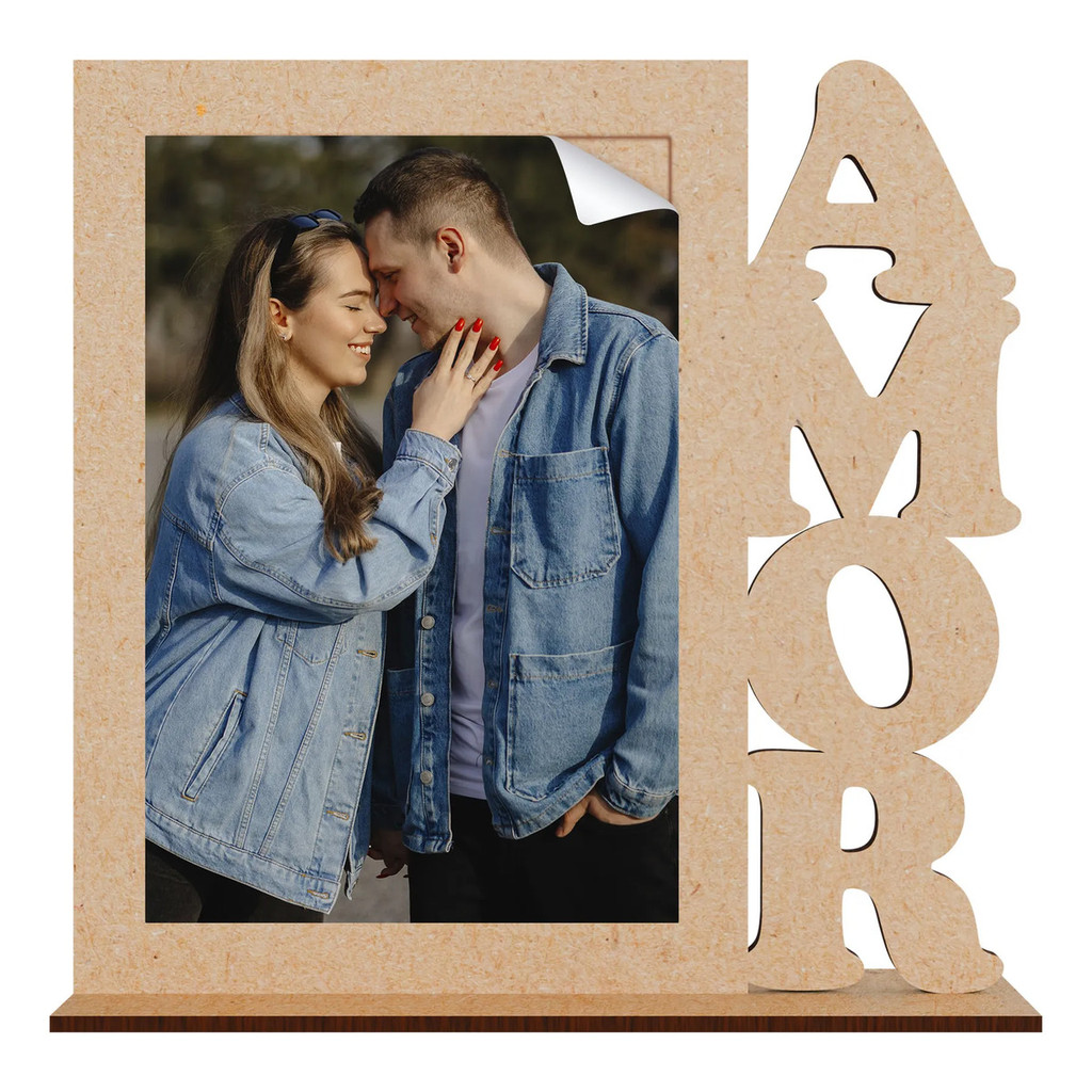 30 Porta Retrato Amor Em Mdf Cru Lembrança Dia Dos Namorados