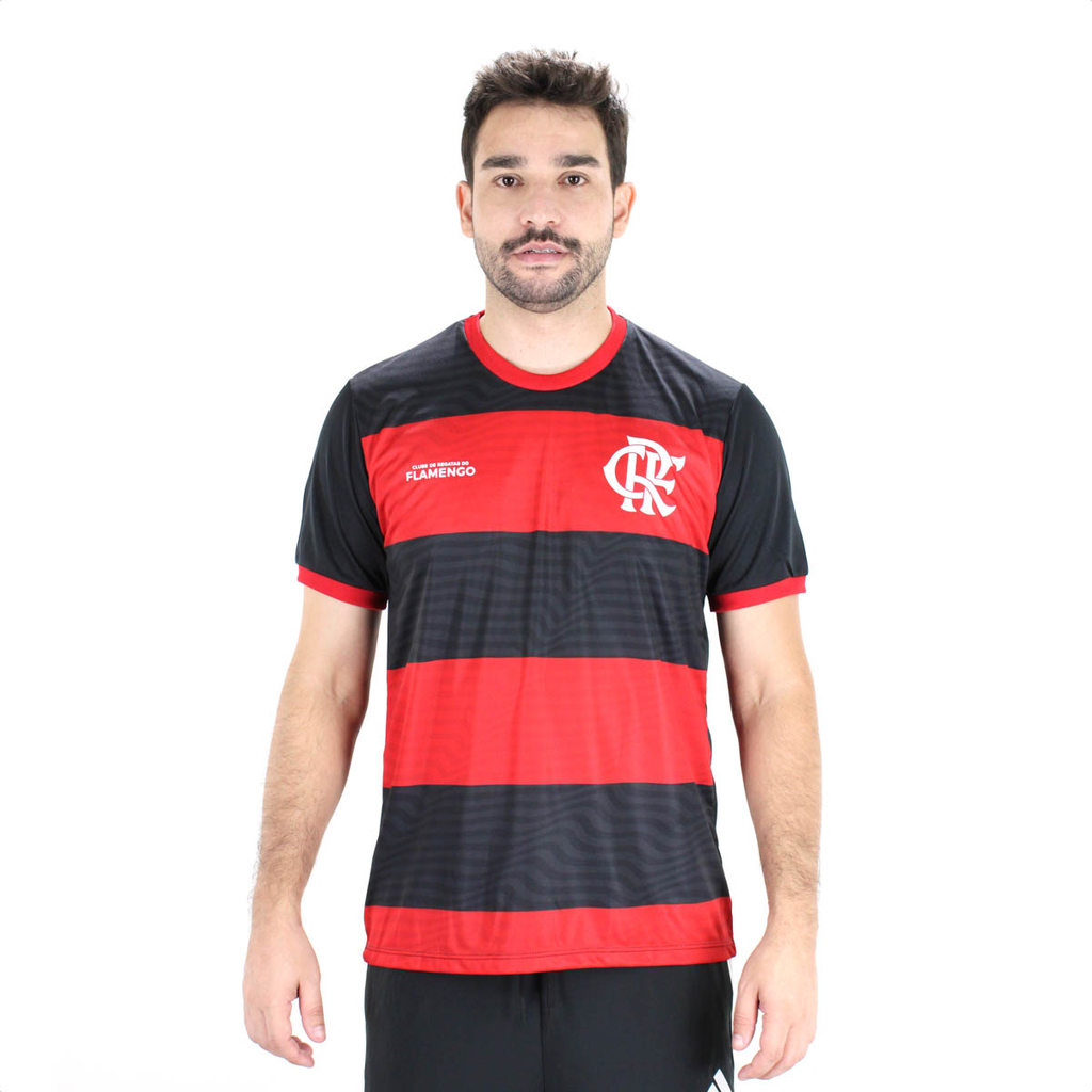 Camisa de Time Braziline Flamengo Emoção Vermelho Preto - Masculino