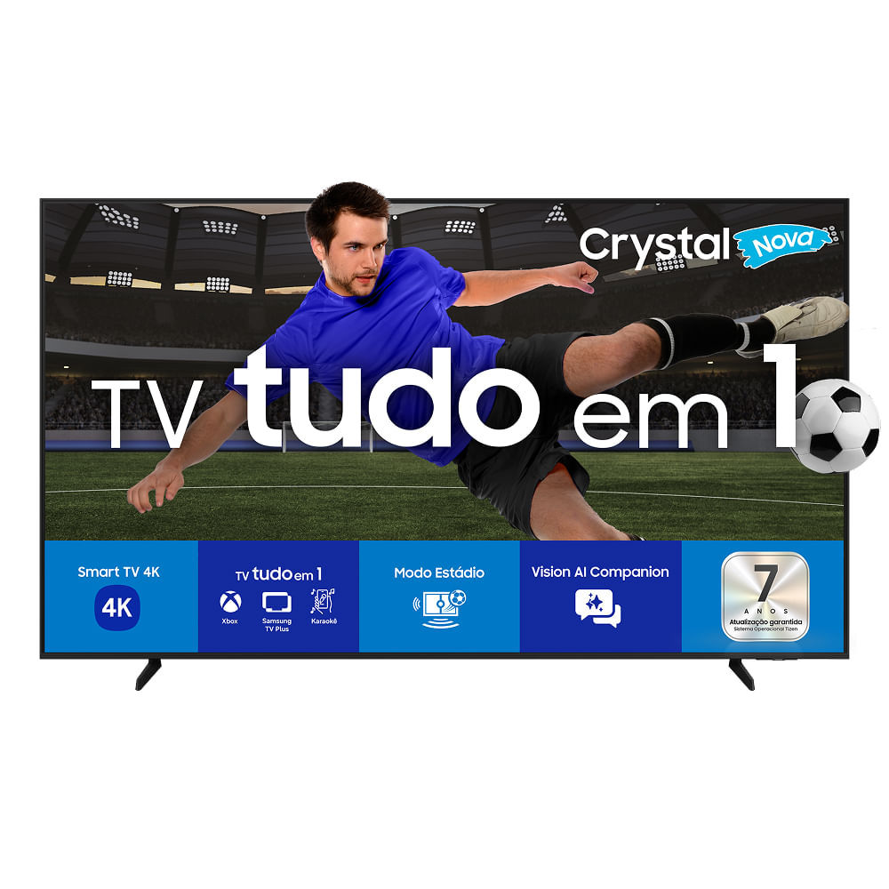 Samsung Smart TV 55" Crystal UHD 4K U8600F 2025, Xbox Cloud Gaming, Canais Gratuitos, Alexa