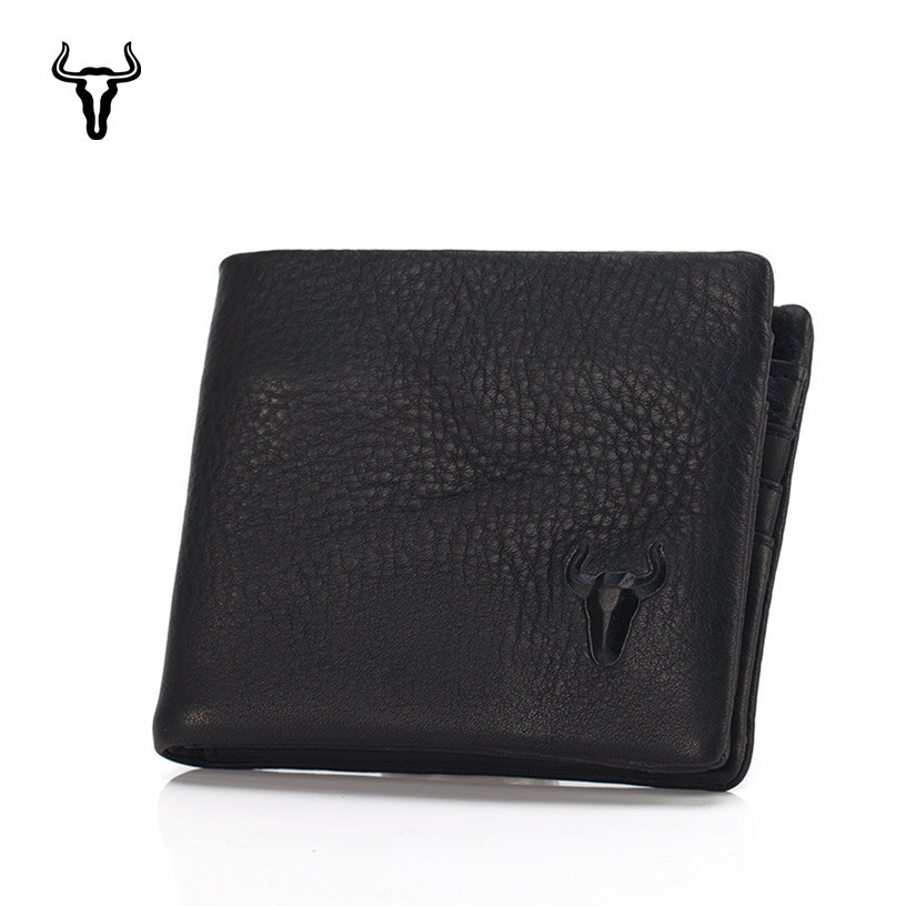 Carteira Bifold Masculina - Couro Legítimo Bloqueio RFID Slim Minimalista 11*9*2cm