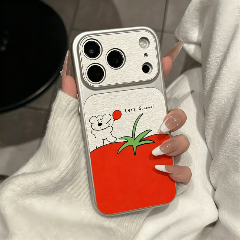 Capa De Telefone De Couro De Cachorrinho De Tomate Fofo Para OnePlus 15 13 13R 12 12R 11 11R ACE 6 5 Racing Ultra 3 3V 2