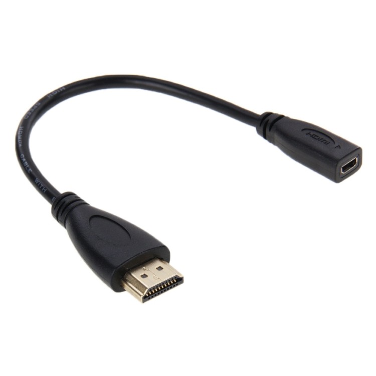 Cabo Adaptador HDMI Macho Para Micro Fêmea De 20 Cm