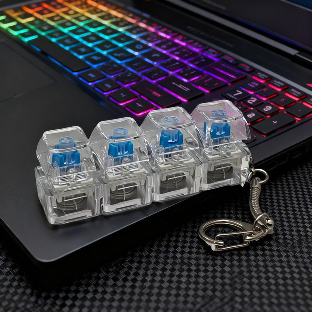 Chaveiro com Teclado de 4 Teclas, Alívio do Estresse, Passatempo e Brinquedo